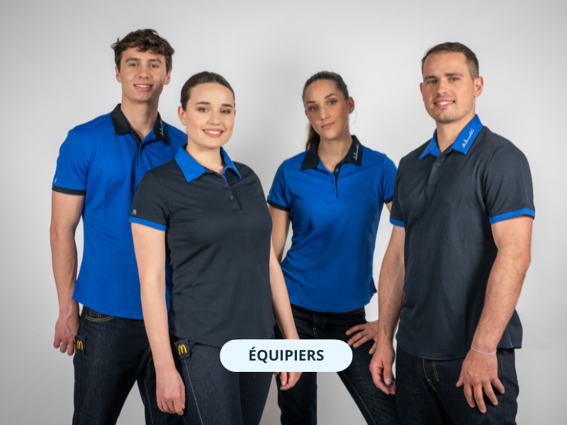 Vêtements équipiers ek-Kinox pour restaurants et bureaux mcDonald's