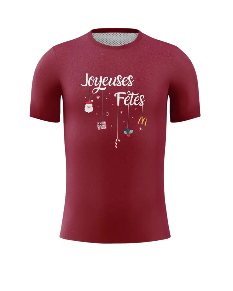 T-SHIRT NOEL GRENAT
