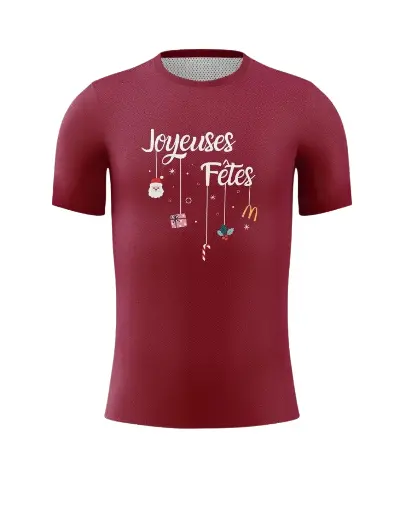 T-SHIRT NOEL GRENAT